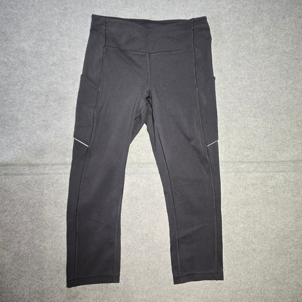 Lululemon Speed Up Crop Leggings Sz 6 Black Active Workout Yoga Pilates Gym